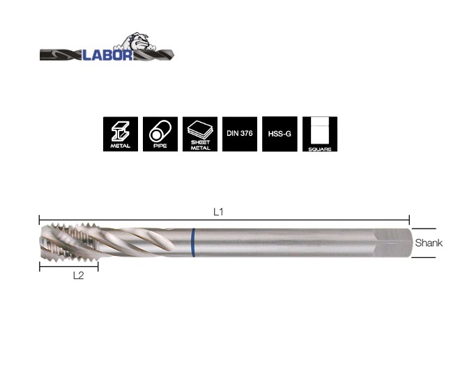 Machinetap DIN376C HSS-G Geslepen blinde gaten M12