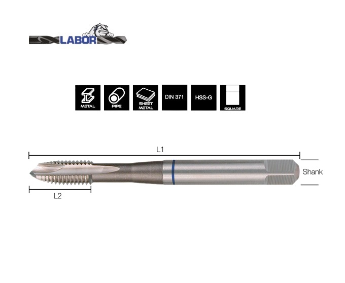 Machinetap DIN371B HSS-G Geslepen doorlopende gaten M3