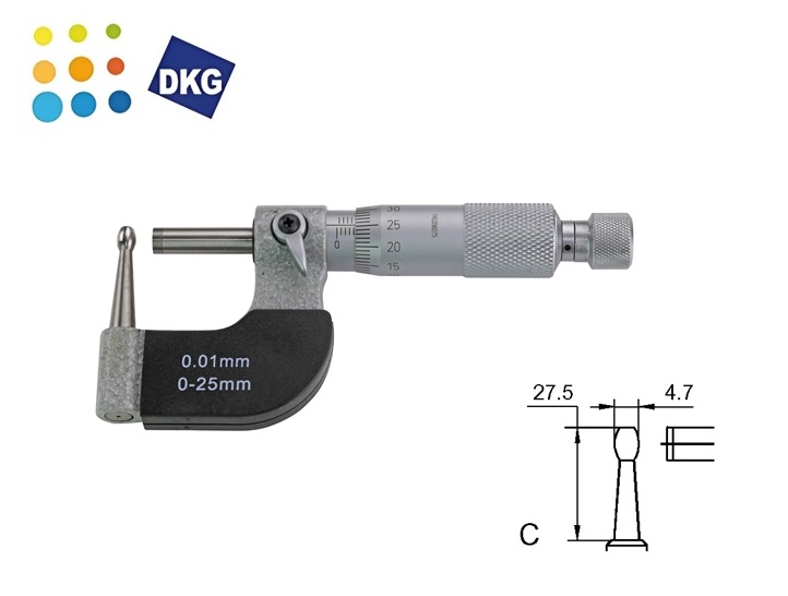 Pipe micrometer 0 - 25 mm