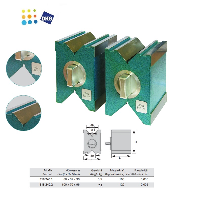 Magnetisch V-blokken-aluminum heart 100×60×48 | DKMTools - DKM Tools