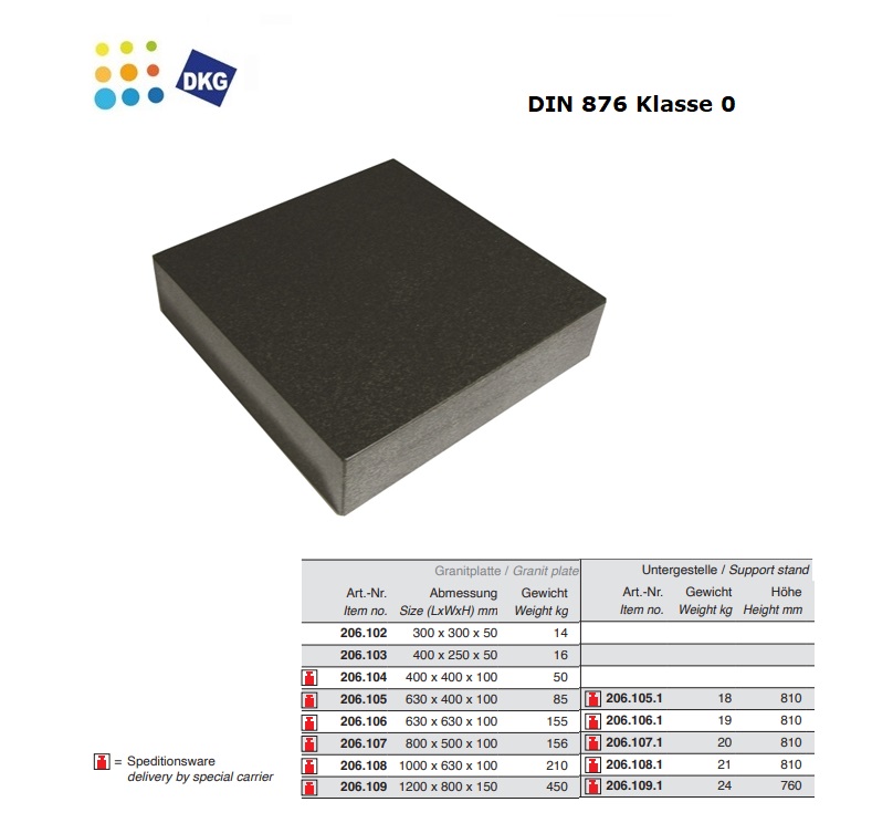 Granieten vlakplaten DIN876 klasse 0, 630 x 630 x 100 mm | DKMTools - DKM Tools