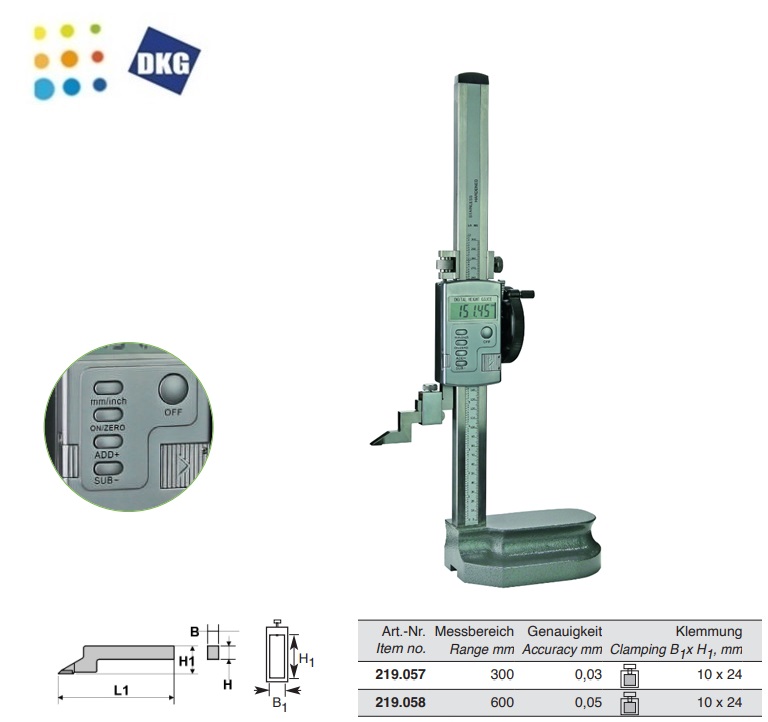 Digitale hoogte en markeermeter 300 mm dubbele kolom | DKMTools - DKM Tools