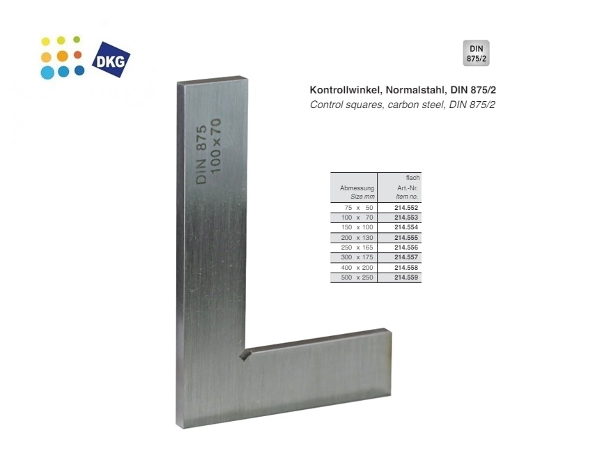 Werkplaats winkelhaak 500x250 mm, DIN 875/2 | DKMTools - DKM Tools