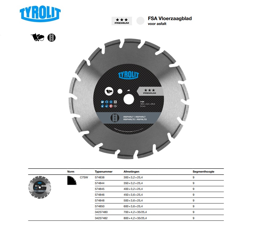 Asfaltzaag C7SW  450x3,6x25,4  9  FSL-A | DKMTools - DKM Tools