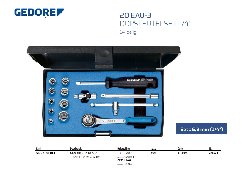 Dopsleutelset 1/4