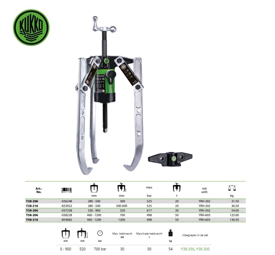 Hydraulische 2- en 3-armige trekker Y58-206 | DKMTools - DKM Tools