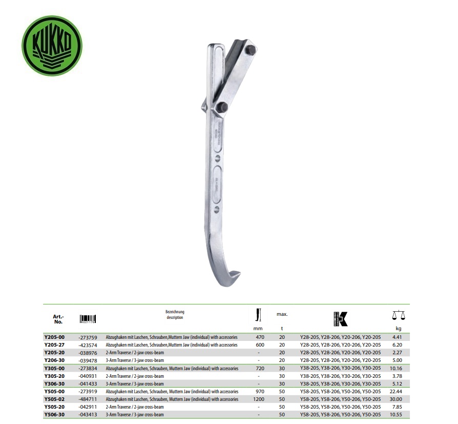 Trekhaak met verbindingsplaten, bouten en moeren 470mm