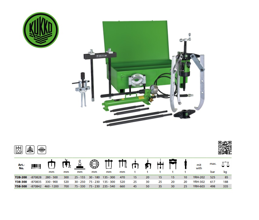 Hydraulische universele trekkerset Y58-518 | DKMTools - DKM Tools