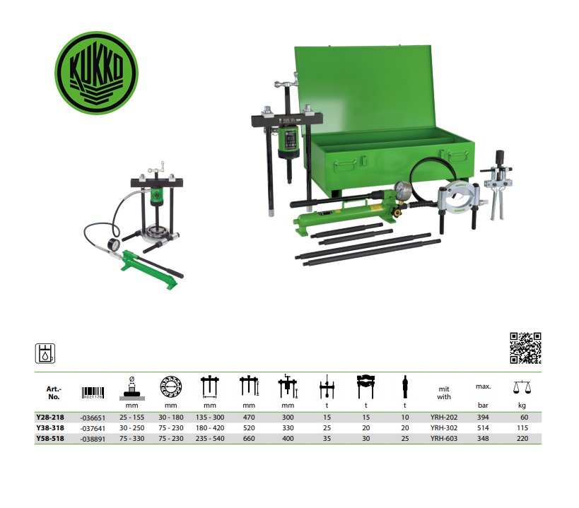 Hydraulische universele trekkerset Y38-300 | DKMTools - DKM Tools