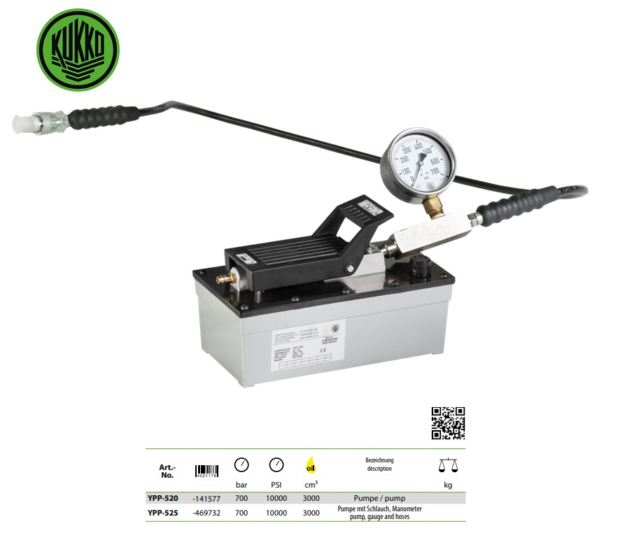 Pneumatische, hydraulische pomp 700 bar YPP-520 | DKMTools - DKM Tools