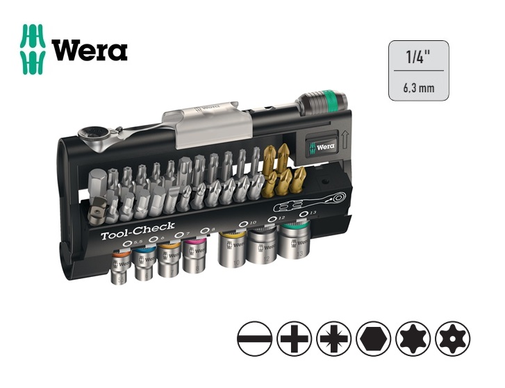 Wera 1SB Toolcheck bit-dop-ratelset