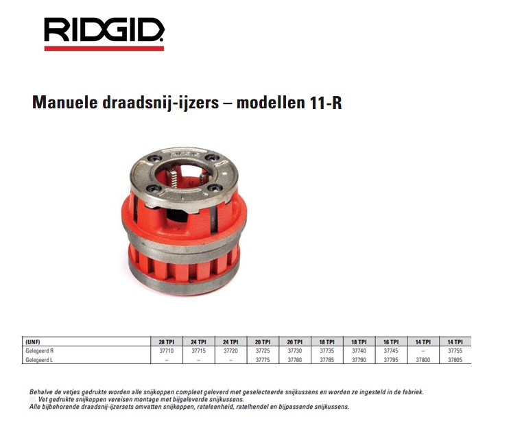 Ridgid OO-RB Draadsnijkop 1/4 NF