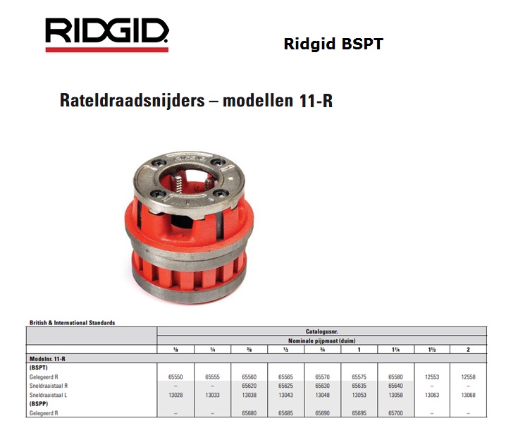 Ridgid 11R Draadsnijkop 1/8 BSPT