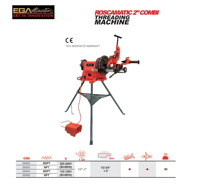 Ega Master ROSCAMATIC 50-2 NPT 110 V / 50-60 Hz | DKMTools - DKM Tools