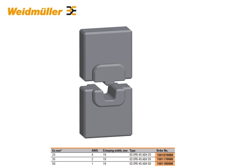 Trapeziumvormige krimpinzet ES EPG 45 AEH 25