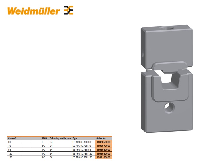 Trapeziumvormige krimpinzet ES APG 80 AEH 50