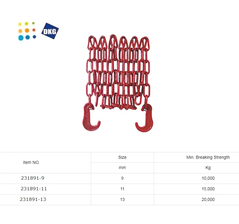 Lashing Chain 9mm x 6mtr 1000kg