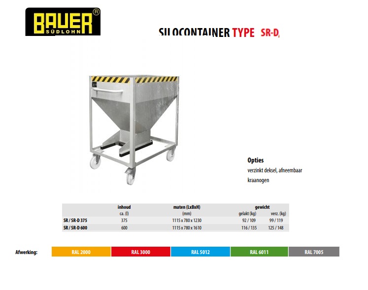 Silocontainer SR-D 375 Vuurvezinkt