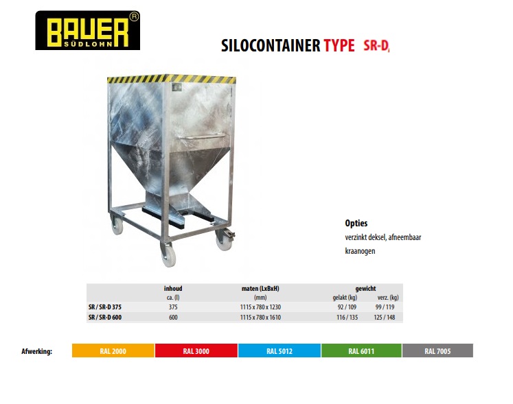 Silocontainer SR-D 600 Vuurvezinkt