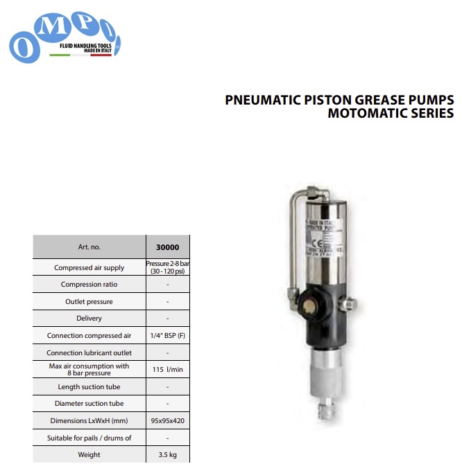 Pneumatische motor voor Motomatic