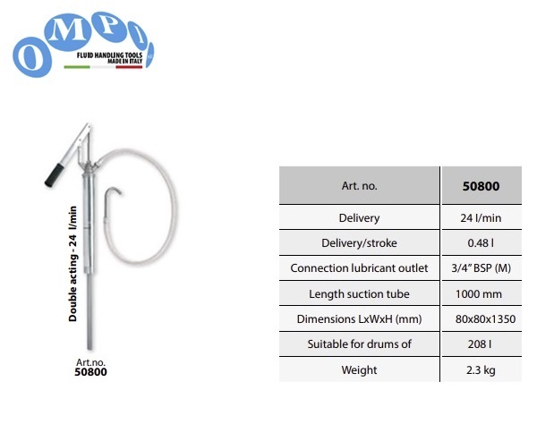 River 300 dubbelwerkende handmatige oliepomp