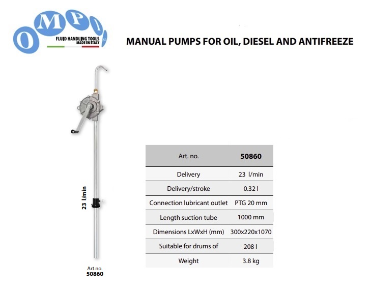 Handpomp voor olie en diesel 9 lt/min | DKMTools - DKM Tools