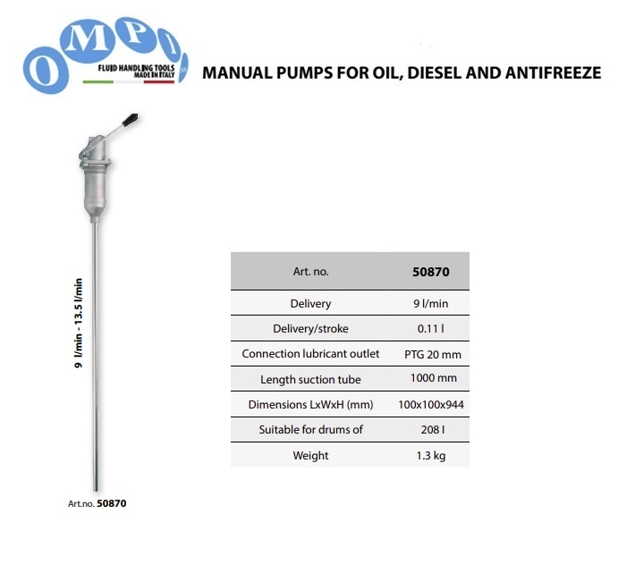 Handpomp voor olie en diesel 13,5 lt/min | DKMTools - DKM Tools