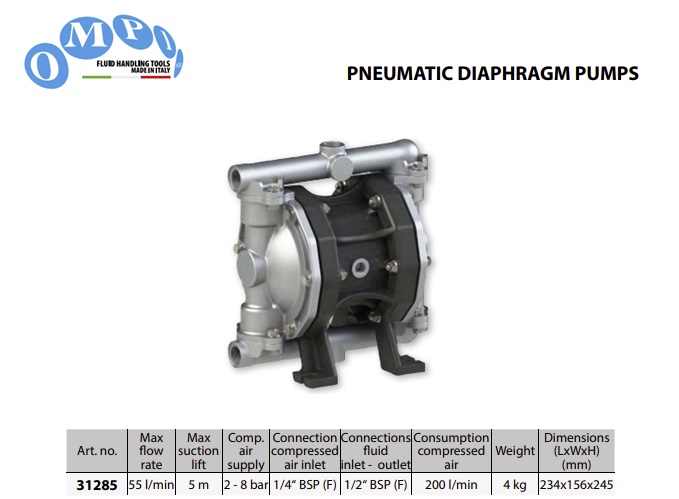 Pneumatische dubbelmembraanpomp, zelfaanzuigend tot 5 m | DKMTools - DKM Tools