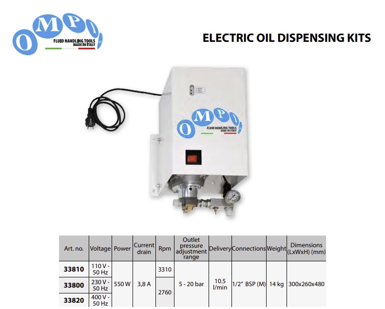 Elektrische besturingseenheid kit voor olieafgifte 110 V