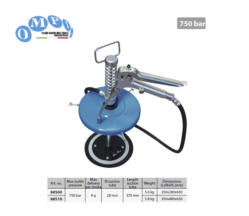 Handbediende vetpomp 12,5 kg emmer 750 bar