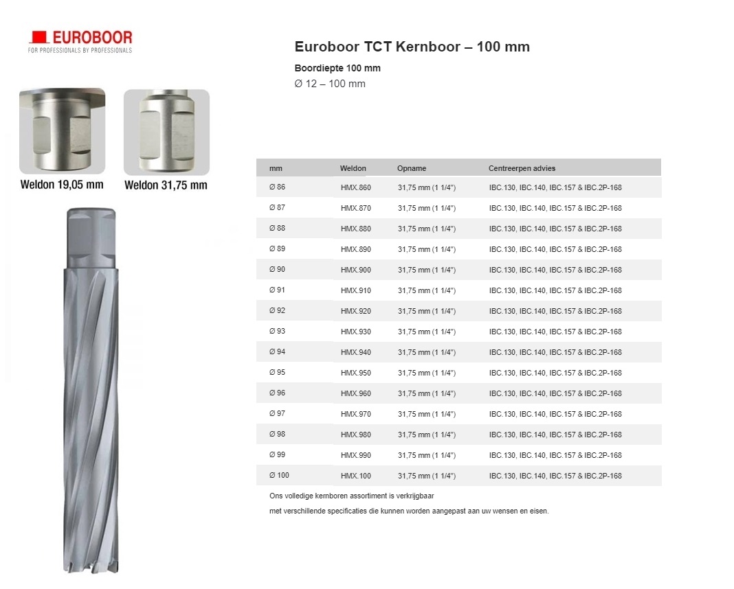 TCT Kernboor Ø 97 mm x 55 mm HML.970 | DKMTools - DKM Tools