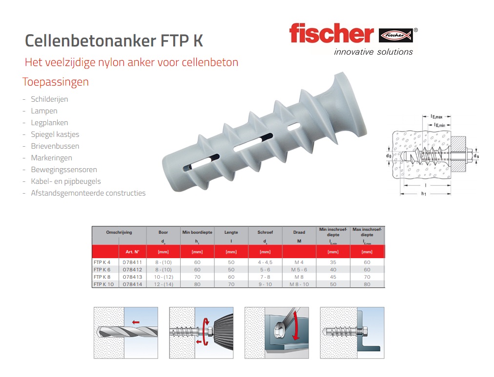 Cellenbetonanker FTP K 4