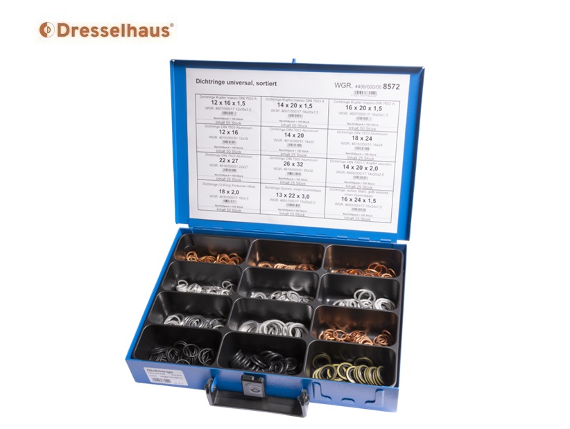 Assortimentskoffer afdichtingsringen aluminium DIN 7603 (12 vaks / 280 stuks, gesorteerd) | DKMTools - DKM Tools