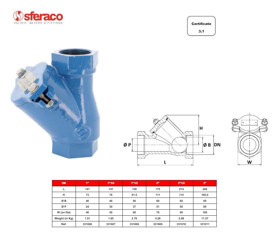 Nodulair gietijzeren kogelterugslagklep 332 PN10 DN80 GGG40/NBR | DKMTools - DKM Tools