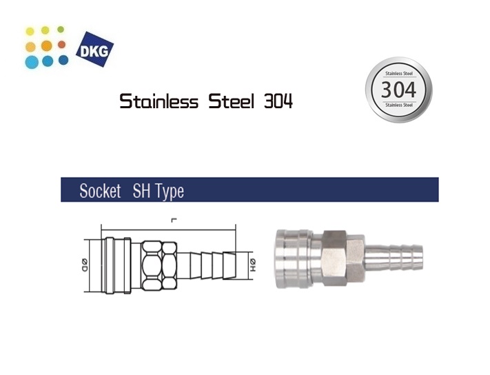 Luchtsnelkoppeling SH Roestvrij staal 304 | dkmtools