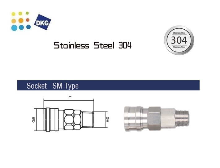 Luchtsnelkoppeling SM Roestvrij staal 304 | dkmtools