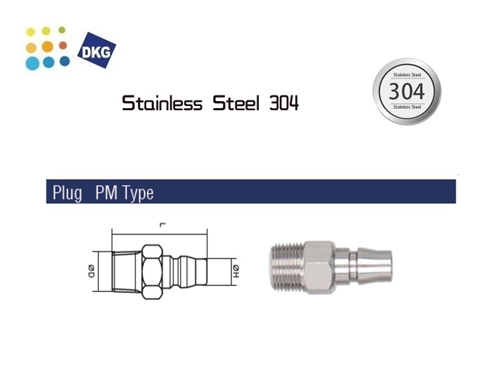 Luchtsnelkoppeling PM Roestvrij staal 304 | dkmtools