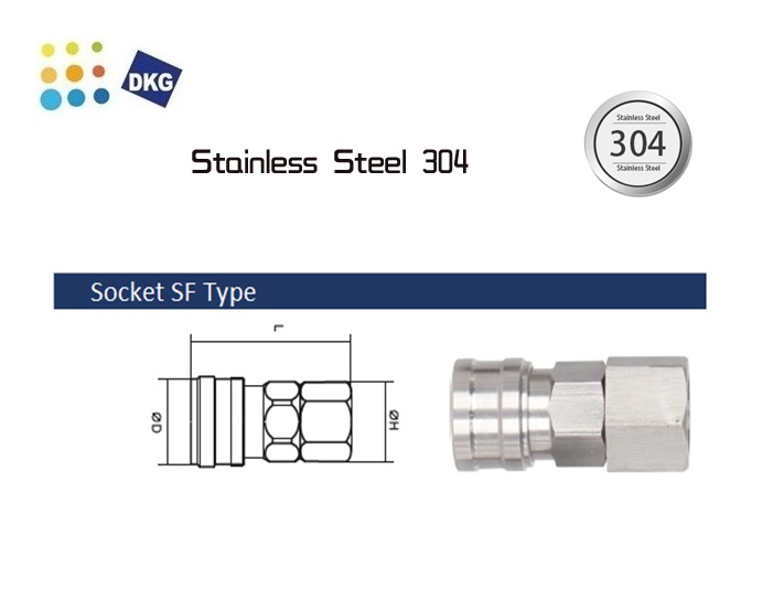 Luchtsnelkoppeling SF Roestvrij staal 304 | dkmtools