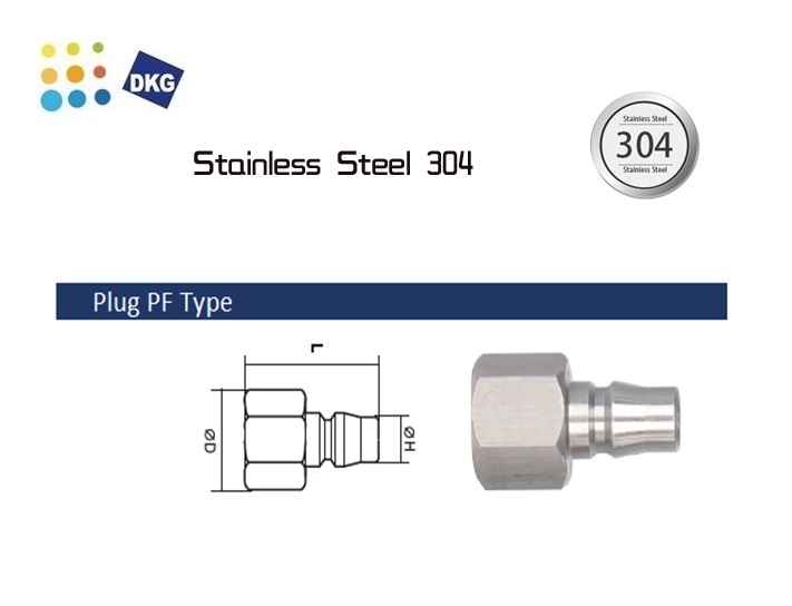 Luchtsnelkoppeling PF Roestvrij staal 304 | dkmtools