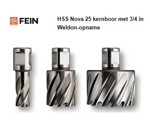 Fein Nova 25mm Kernboren met Weldon | dkmtools