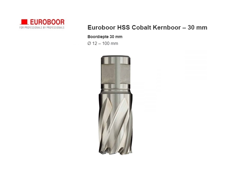 Cobalt Kernboor 30 mm Weldon Euroboor | dkmtools