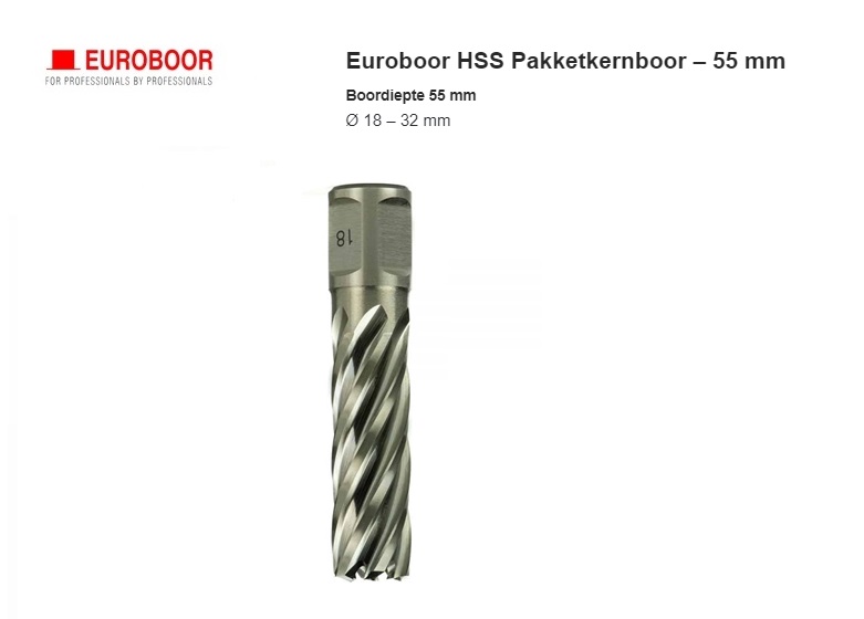 Pakketkernboor HSS 55 mm Weldon | dkmtools