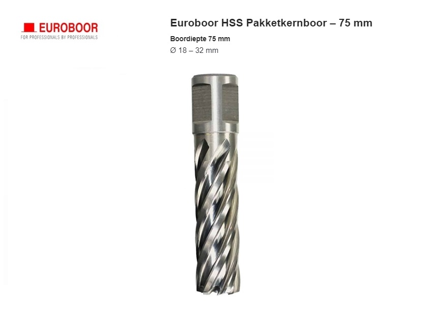 Pakketkernboor HSS 75 mm Weldon | dkmtools