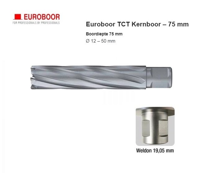 TCT Kernboor 75 mm Weldon | dkmtools