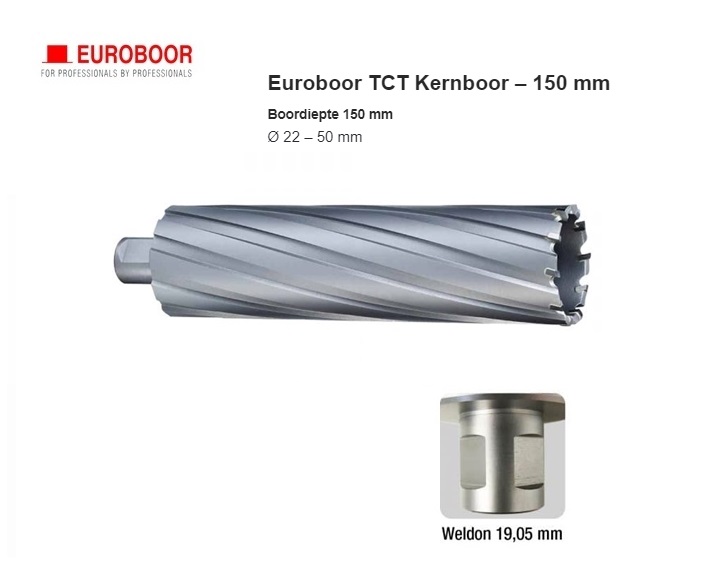 TCT Kernboor 150 mm Weldon | dkmtools