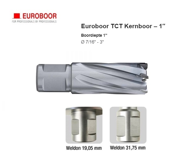 TCT Kernboor 1 inch Weldon | dkmtools