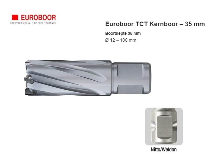 TCT Kernboor 35 mm Nitto-Weldon | dkmtools