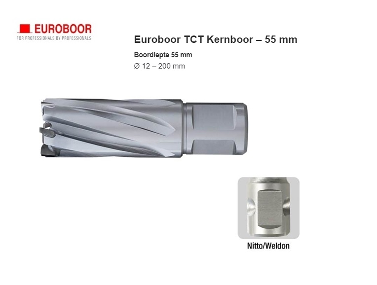 TCT Kernboor 55 mm Nitto-Weldon | DKMTools - DKM Tools